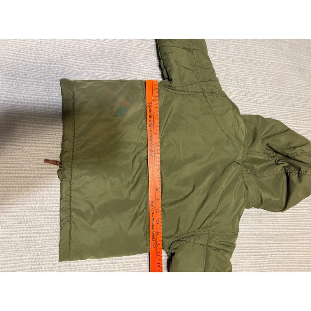 OshKosh Bgosh Boys Olive Green Faux Fur Lined Puffer Jacket Coat Size 5